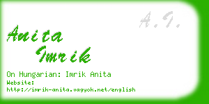 anita imrik business card